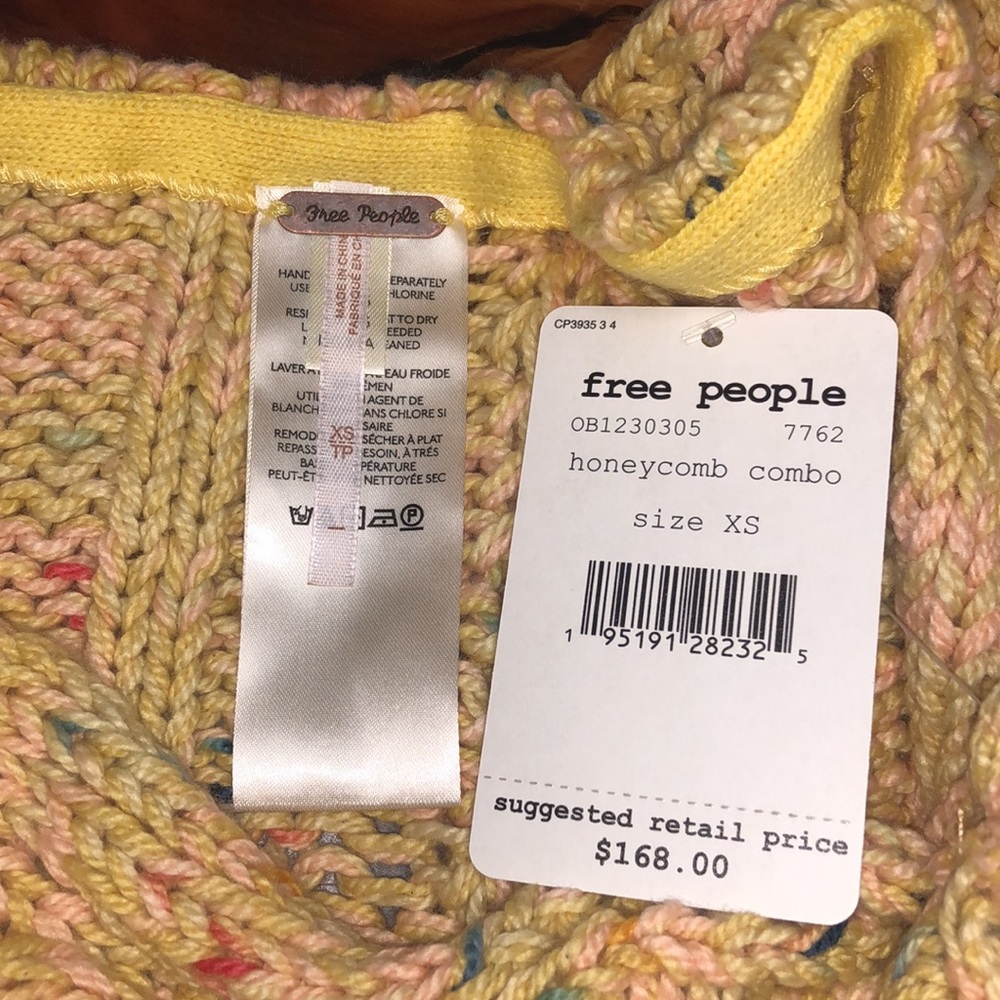 Free People Honey Cable Fleece Sleeve Crop Sweater - Picture 7 of 8